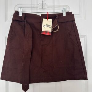 Woolrich Dark Brown Belted Mini Skirt S